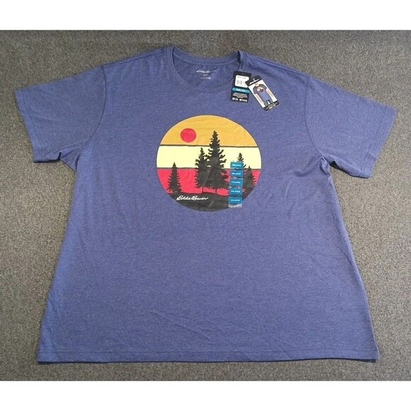 Eddie Bauer Men's Graphic T-Shirt Size XXL NWT Outdoor Sunset Theme - Picture 1 of 9